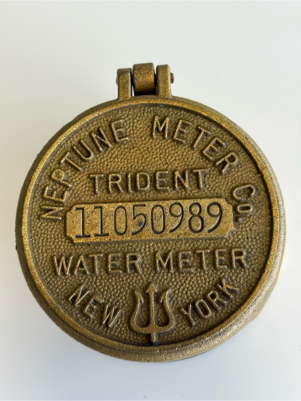 Vintage Brass Neptune Meter Company “Trident” Water Meter Box